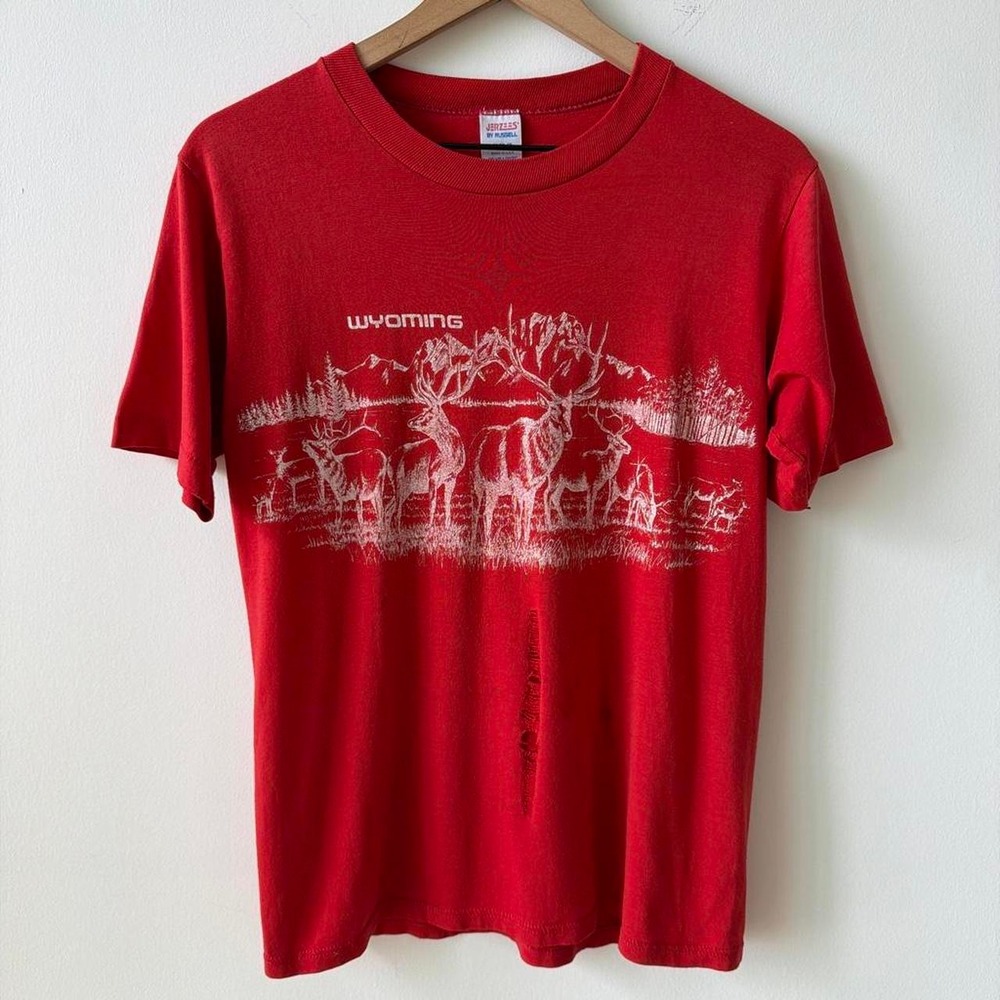 1986 Vintage Wyoming Elk Graphic Tee